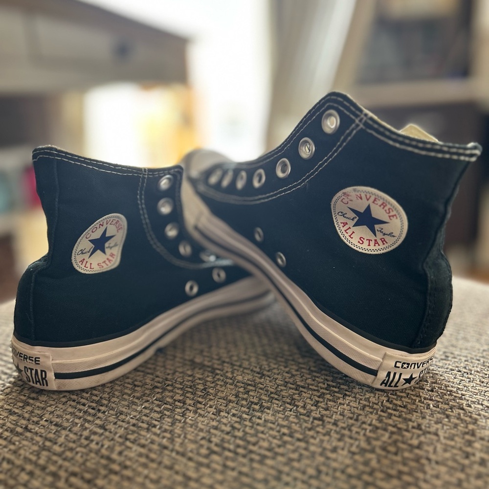 Converse black Chuck Taylor All Stars high tops, men’s or women’s size 6w/4.5m